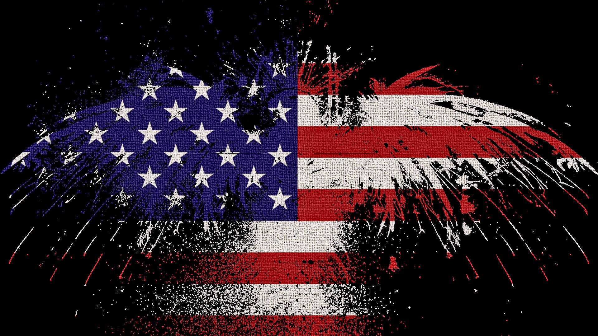 Backdrop: Ørneformet amerikansk flag baggrund Wallpaper