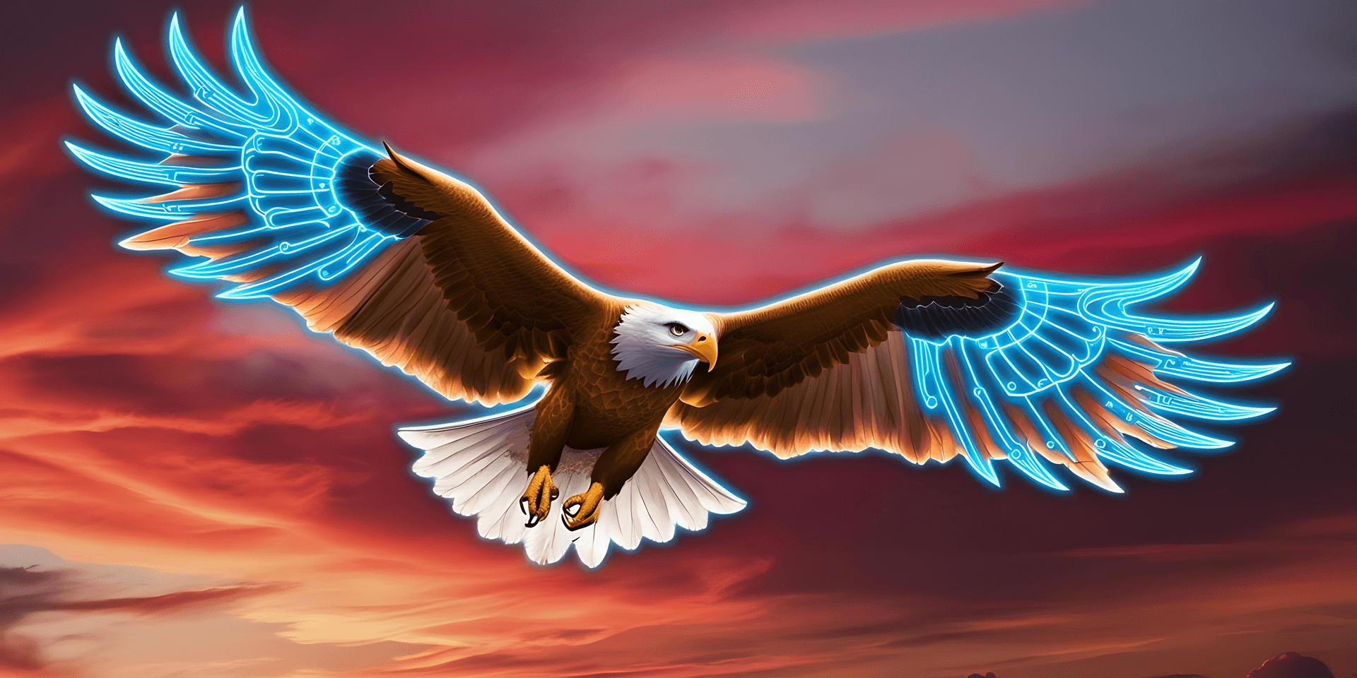Eagle Soaring At Sunset Wallpaper