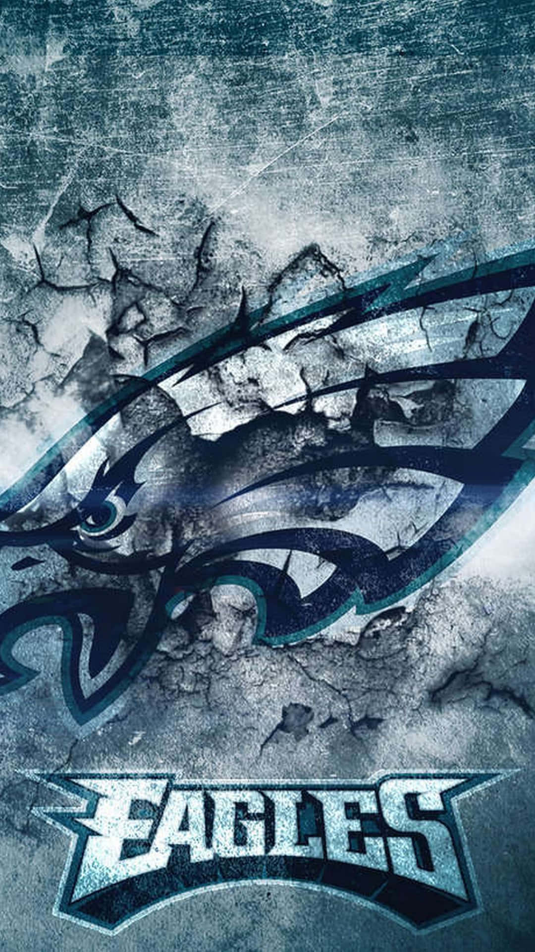 Eagles Football On Cracked Wall Wallpaper