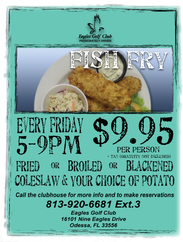 Eagles Golf Club Fish Fry Event Poster PNG