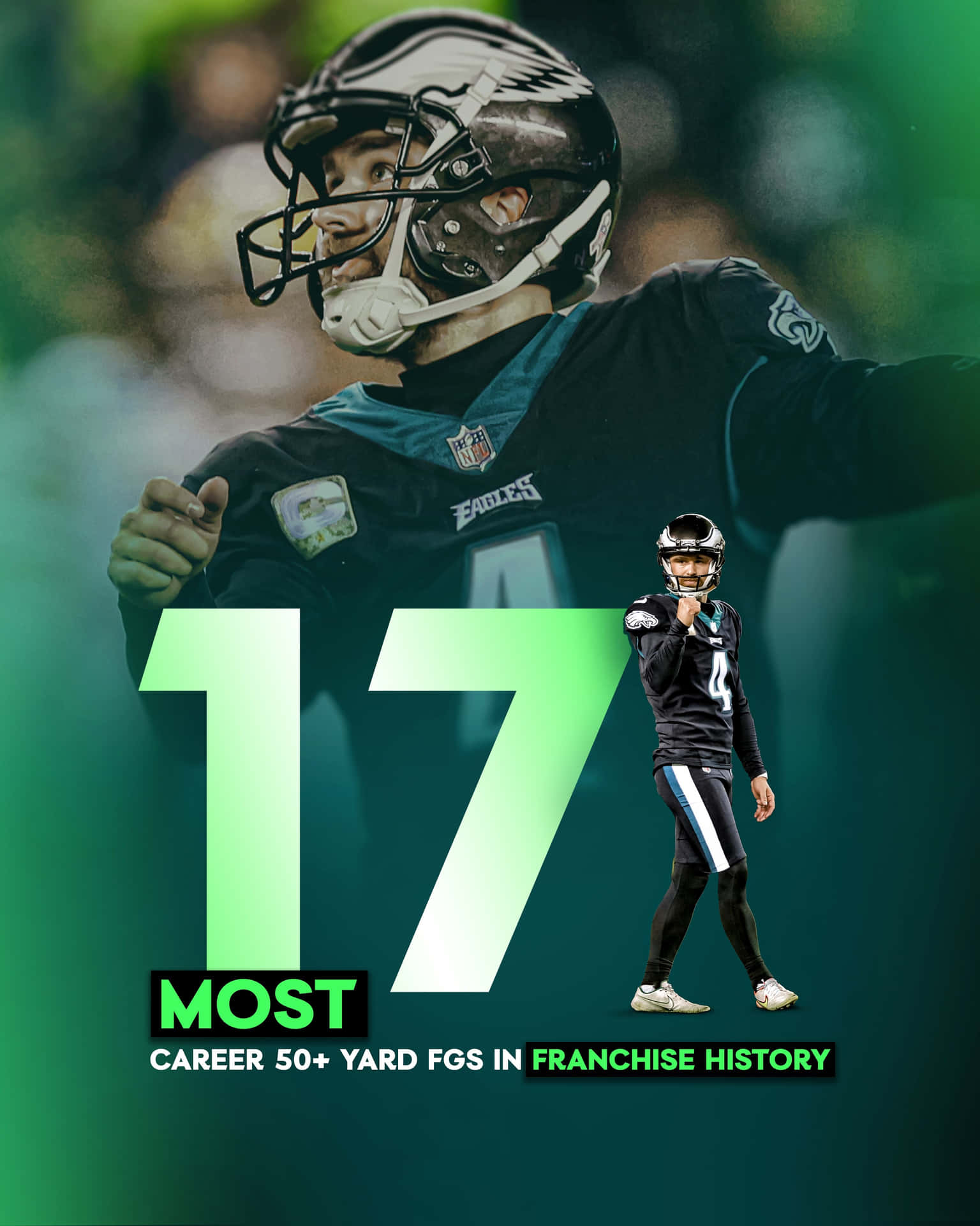 Eagles Kicker Record Graphic Wallpaper