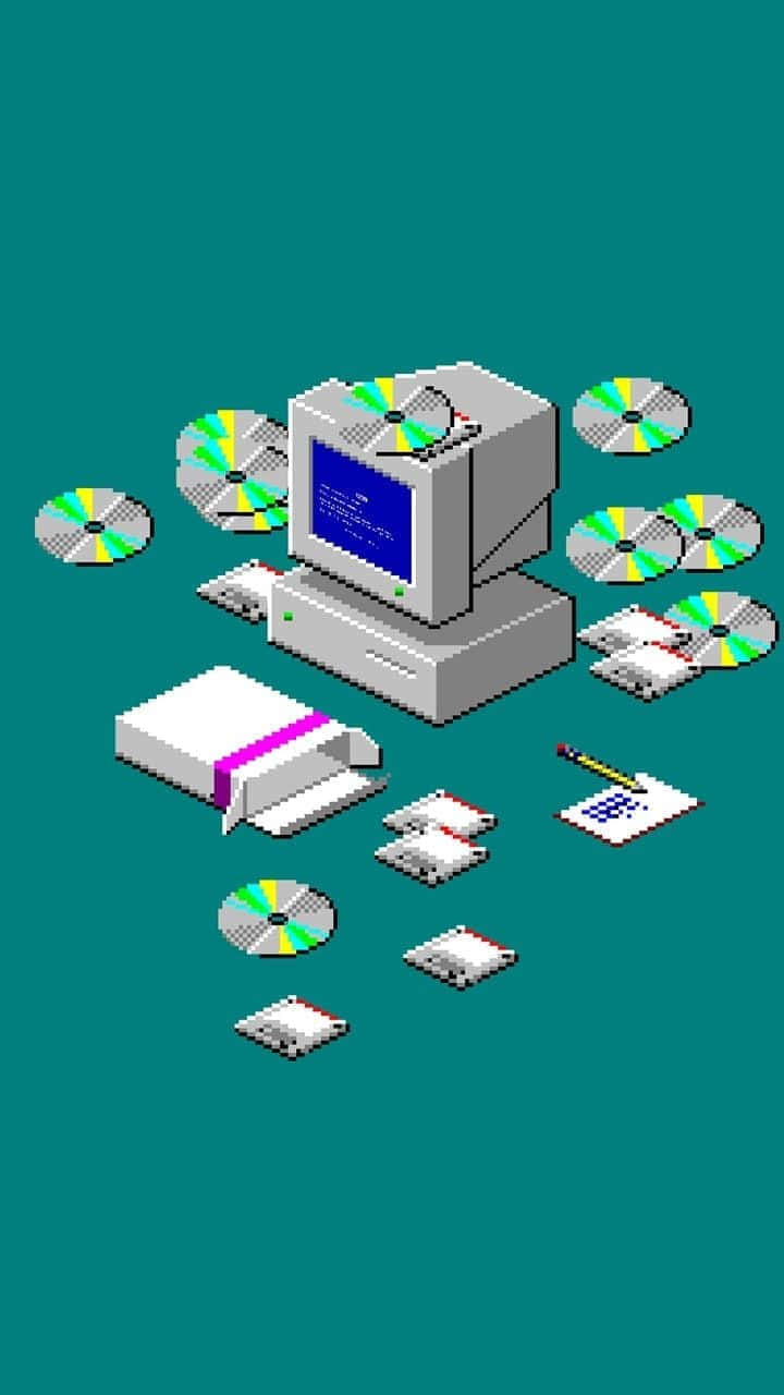 Early2000s Computer Setup Wallpaper