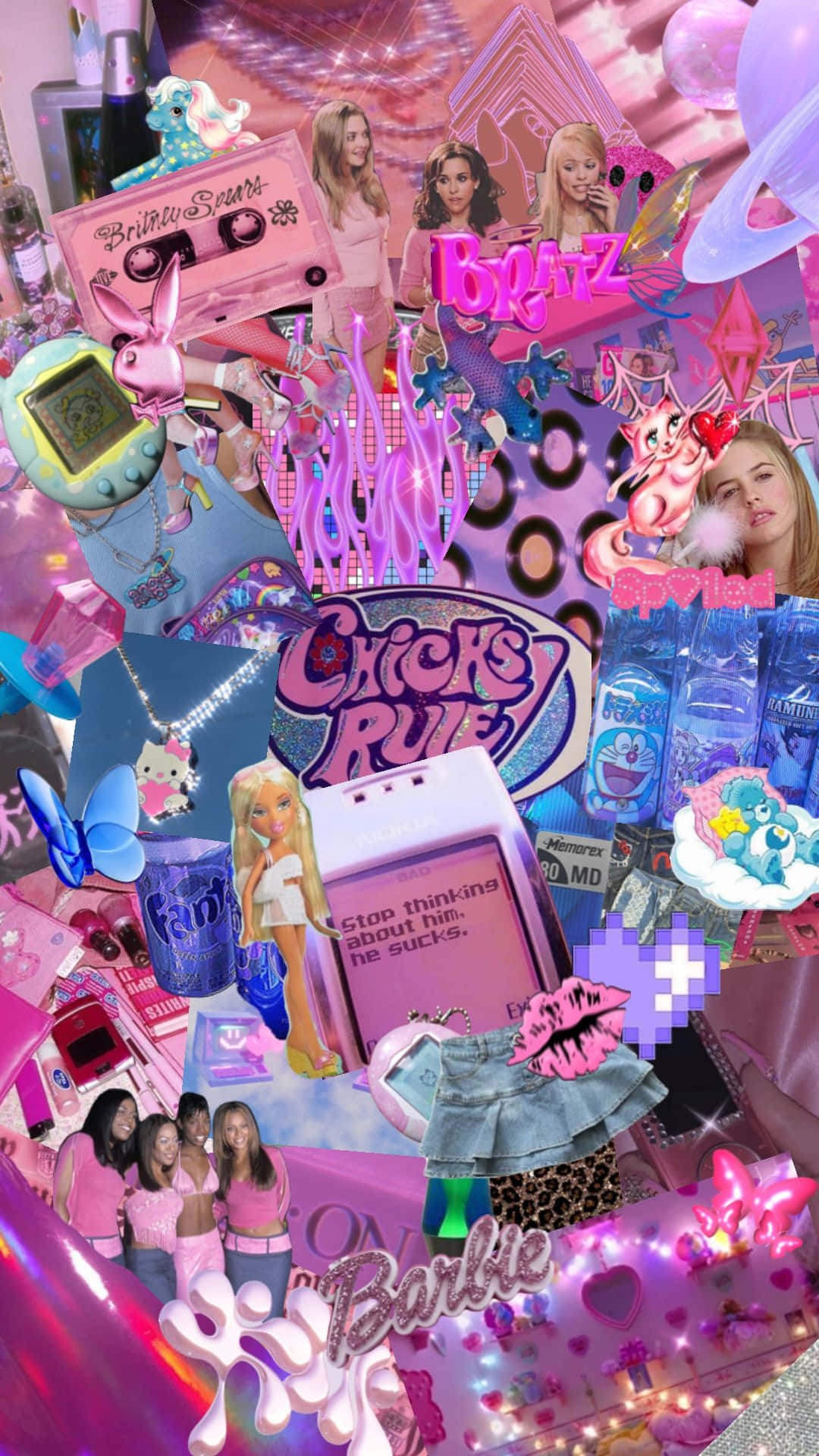 Early2000s Pop Culture Collage Wallpaper