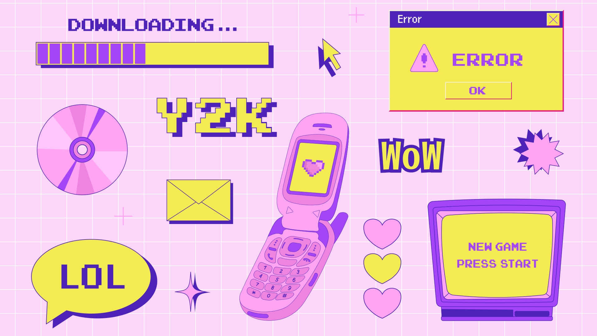 Early2000s Techand Slang Aesthetic.jpg Wallpaper