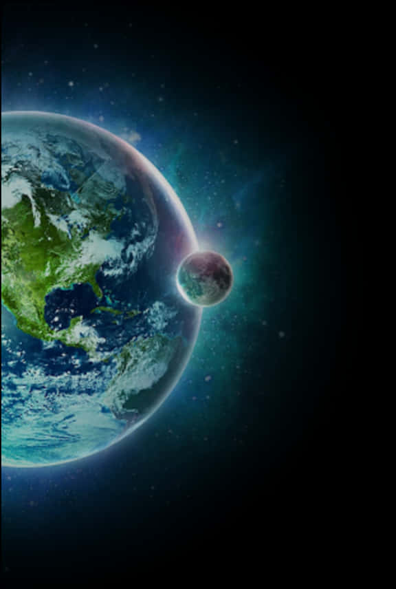 Earth_and_ Moon_ Artistic_ Rendering PNG