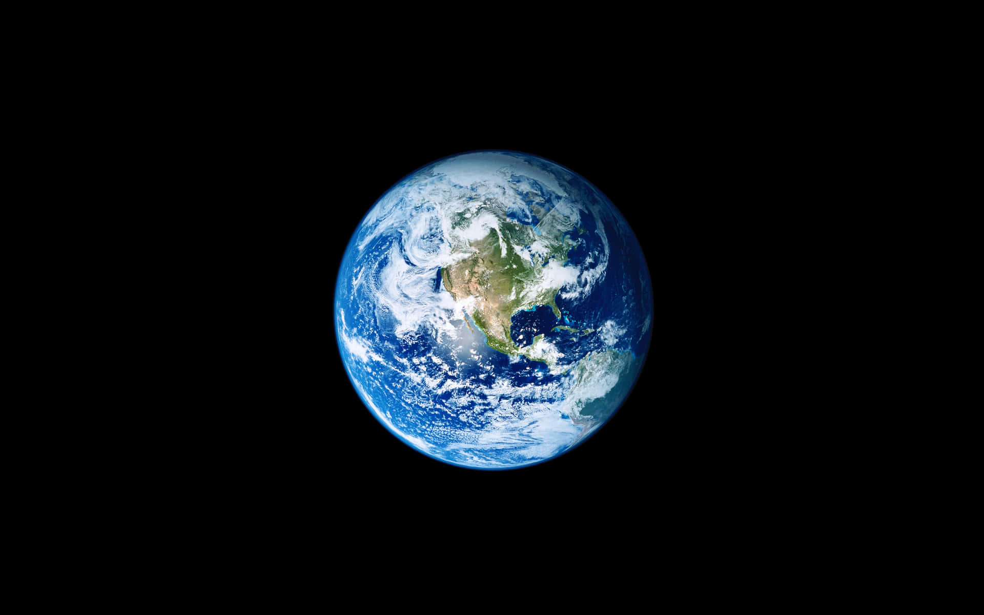 Full Earth In Plain Dark Space Background