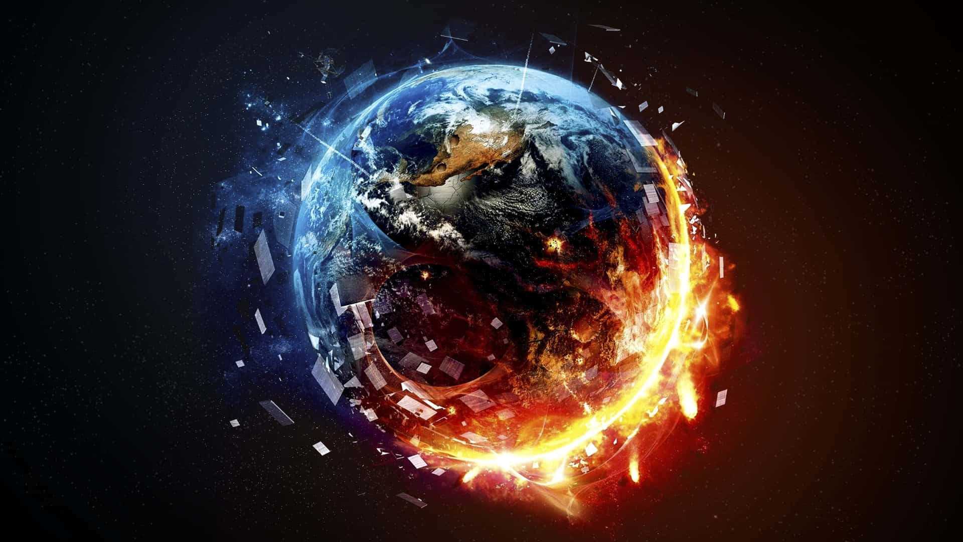 Blue And Blazing Earth Background