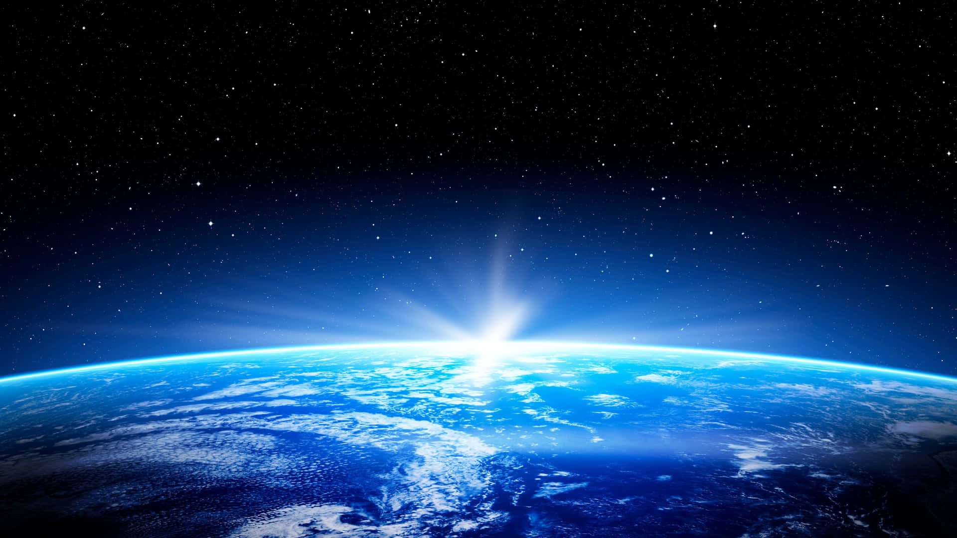 Bright Blue Earth Horizon Background
