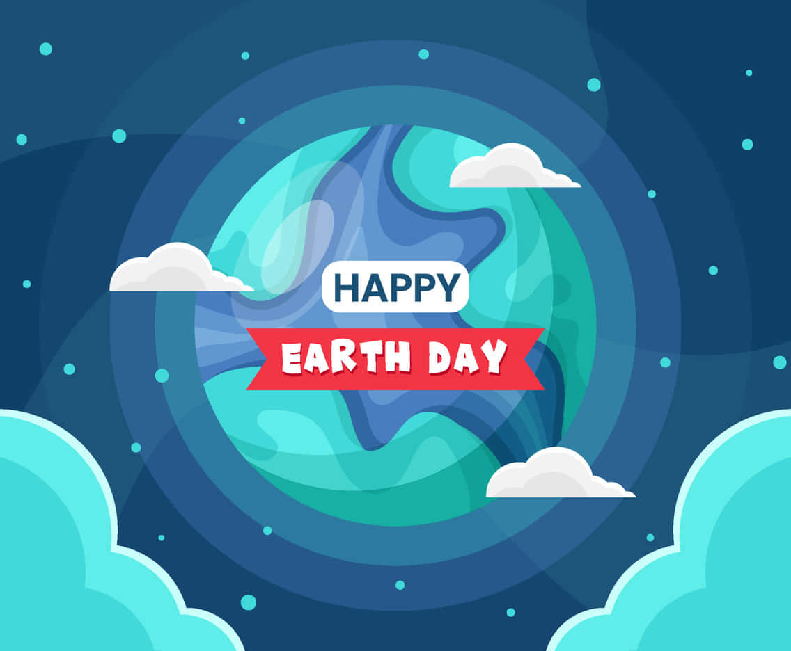 Earth Day Background With Clouds And Clouds