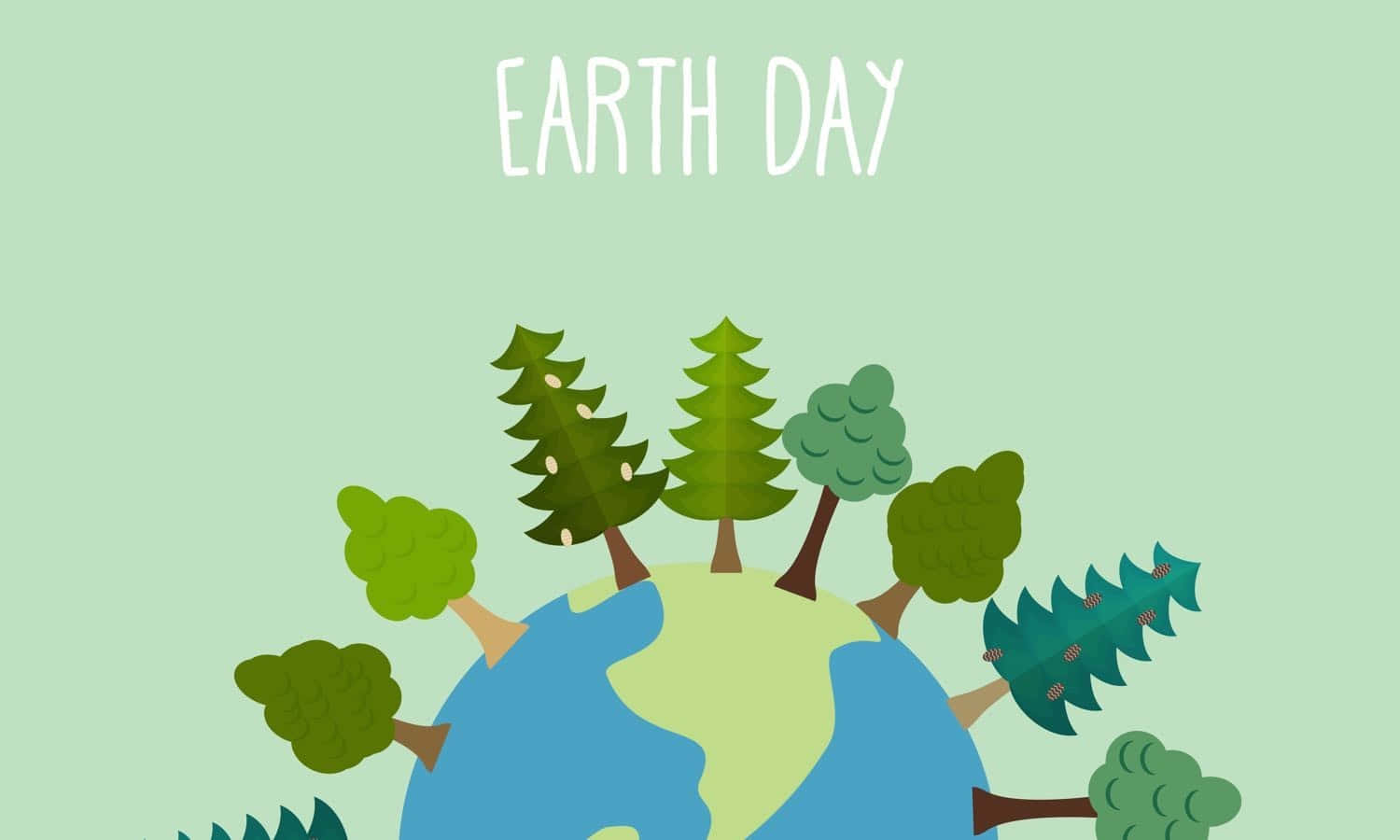 Jordensdag Med Træer Og En Globus