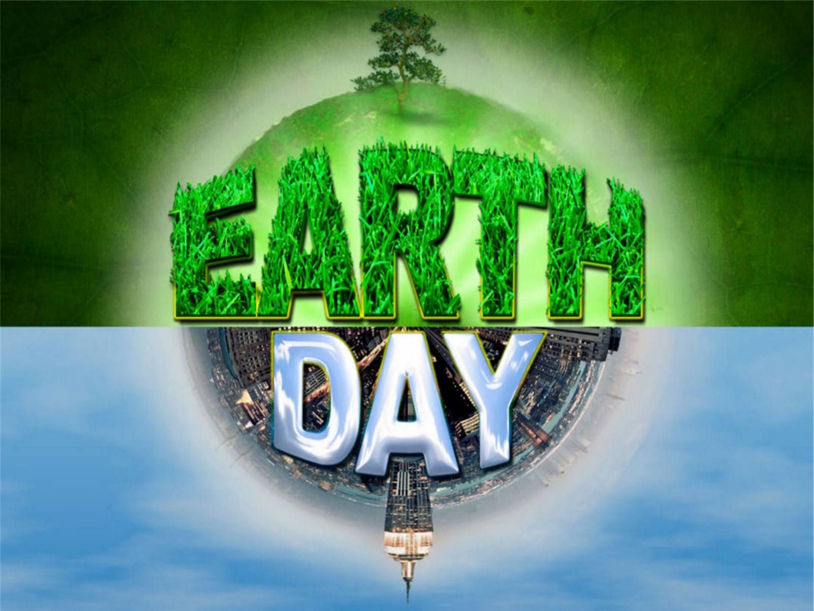 "Celebrating Earth Day with Vibrant Word Art" Wallpaper