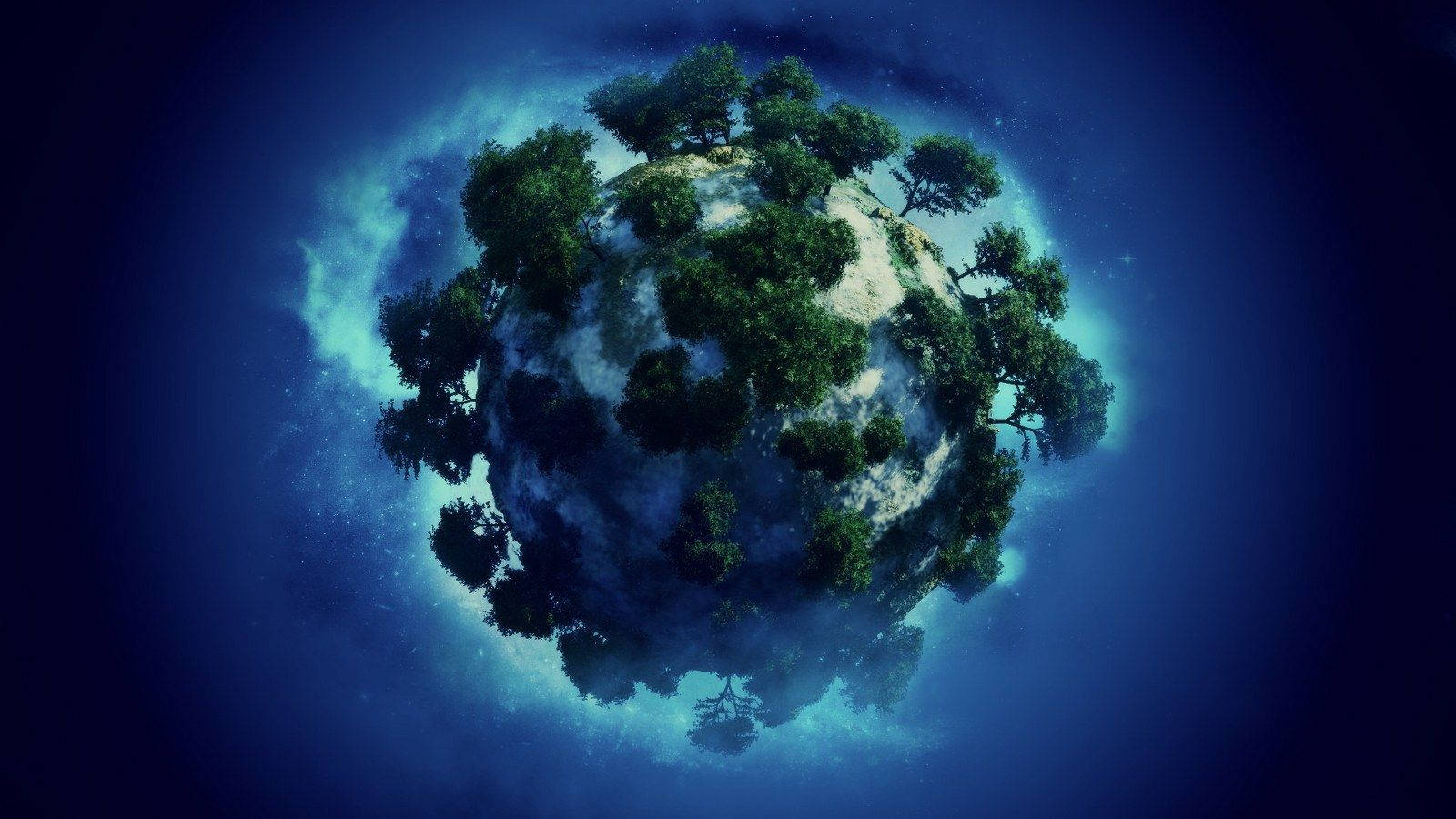 Earth Day Globe With Trees Wallpaper