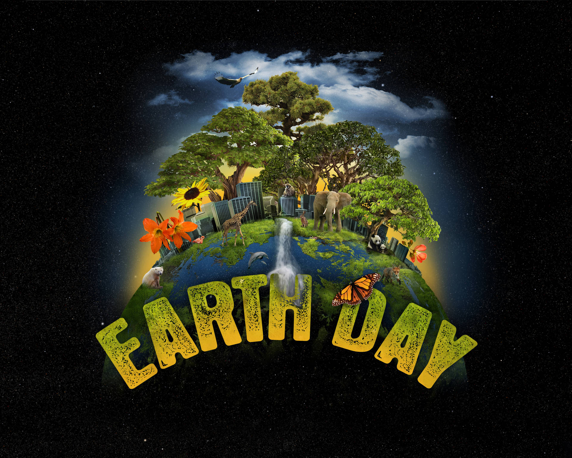 Earth Day Word Art Wallpaper