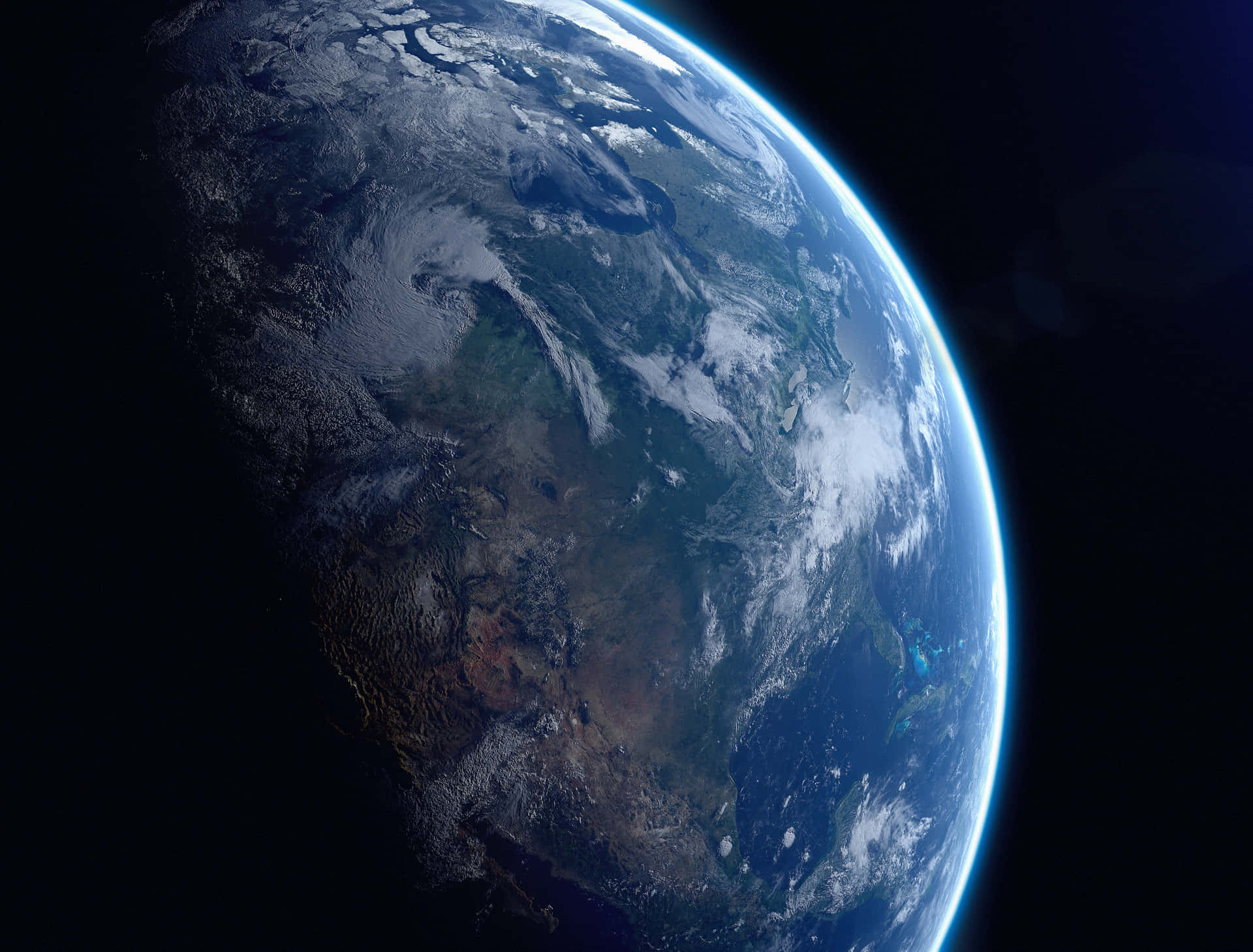 Unavista Fascinante De La Tierra Desde El Espacio Exterior Fondo de pantalla