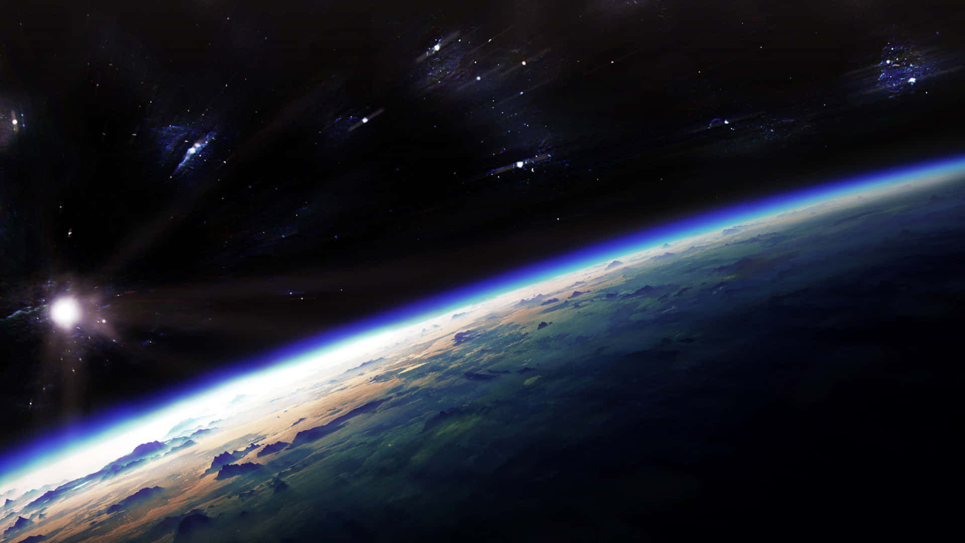 Unaimpresionante Vista De La Tierra Desde El Espacio. Fondo de pantalla