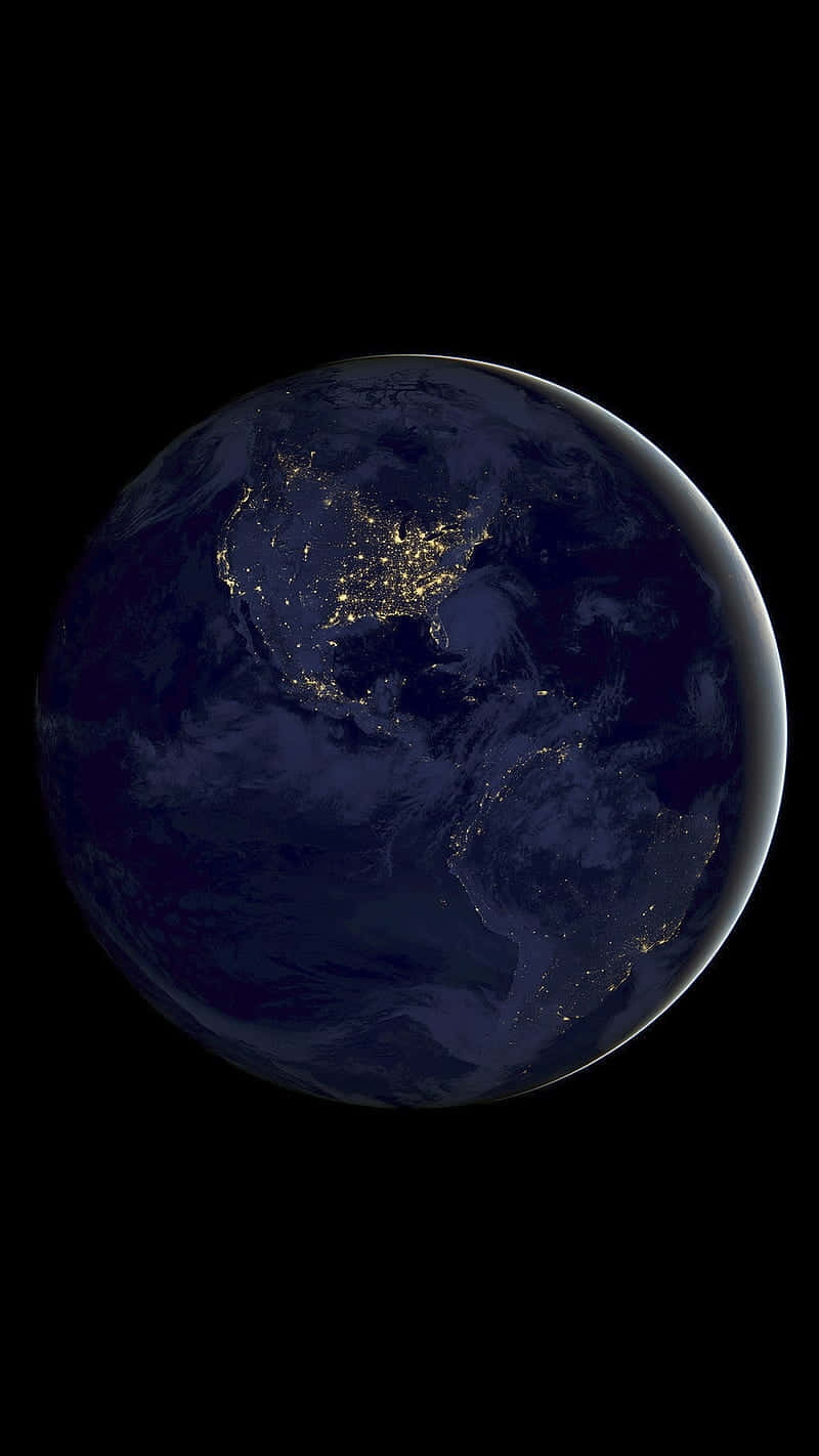 Earth Night Lights Global View Wallpaper