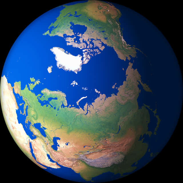Earth Northern Hemisphere View PNG