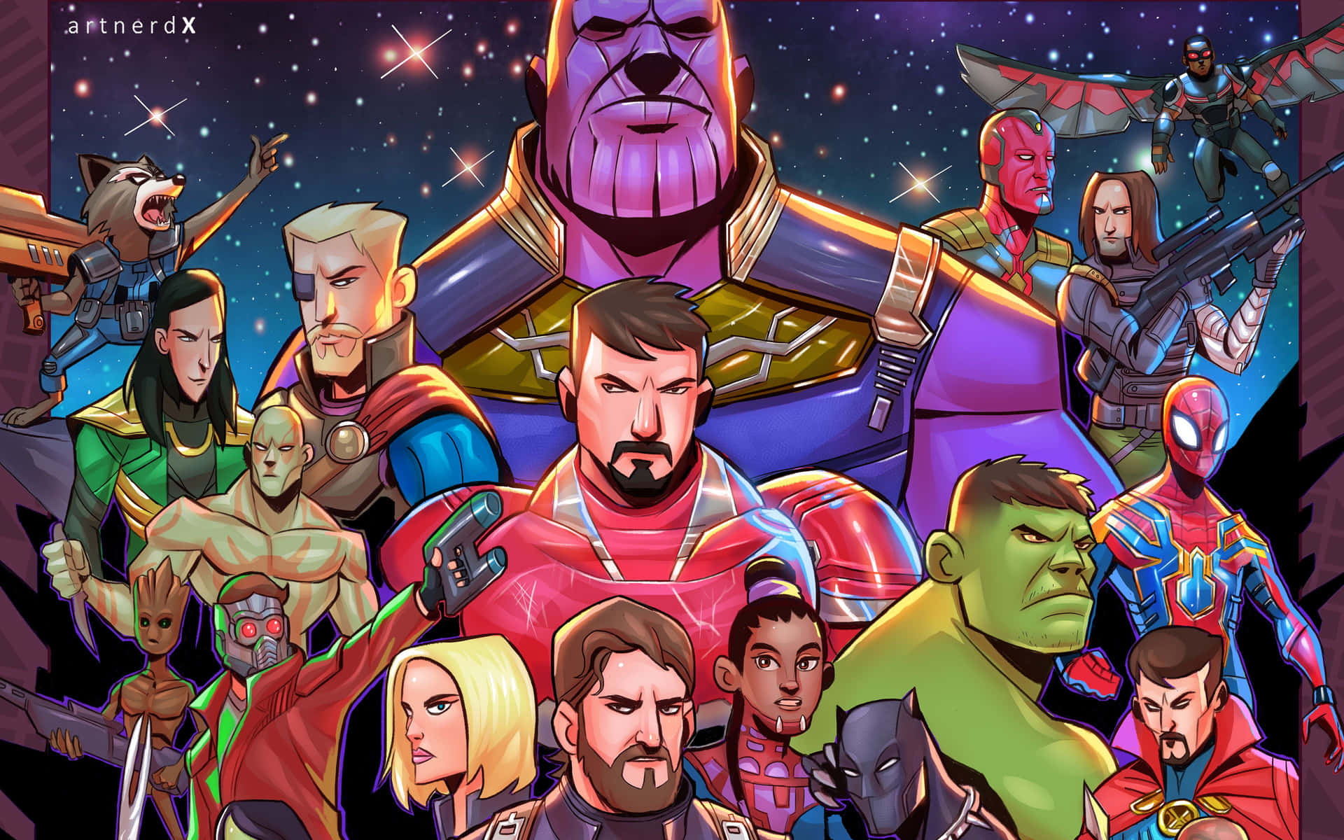 Earth's Mightiest Heroes, Uniting to Take on All Challenges Wallpaper