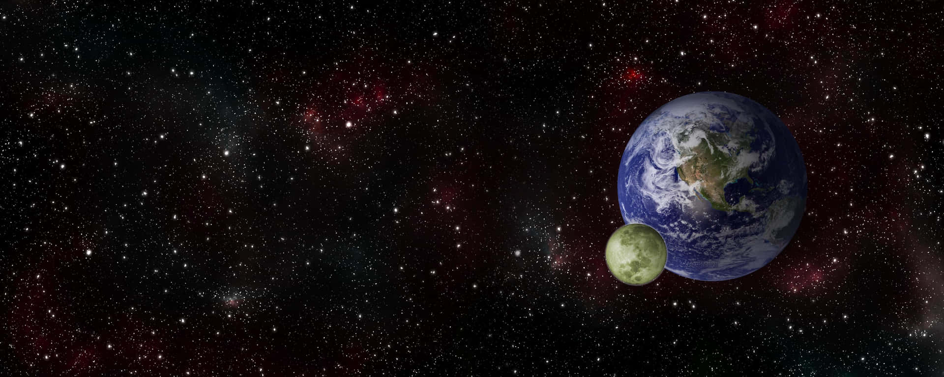 Earthand Moonin Space Wallpaper
