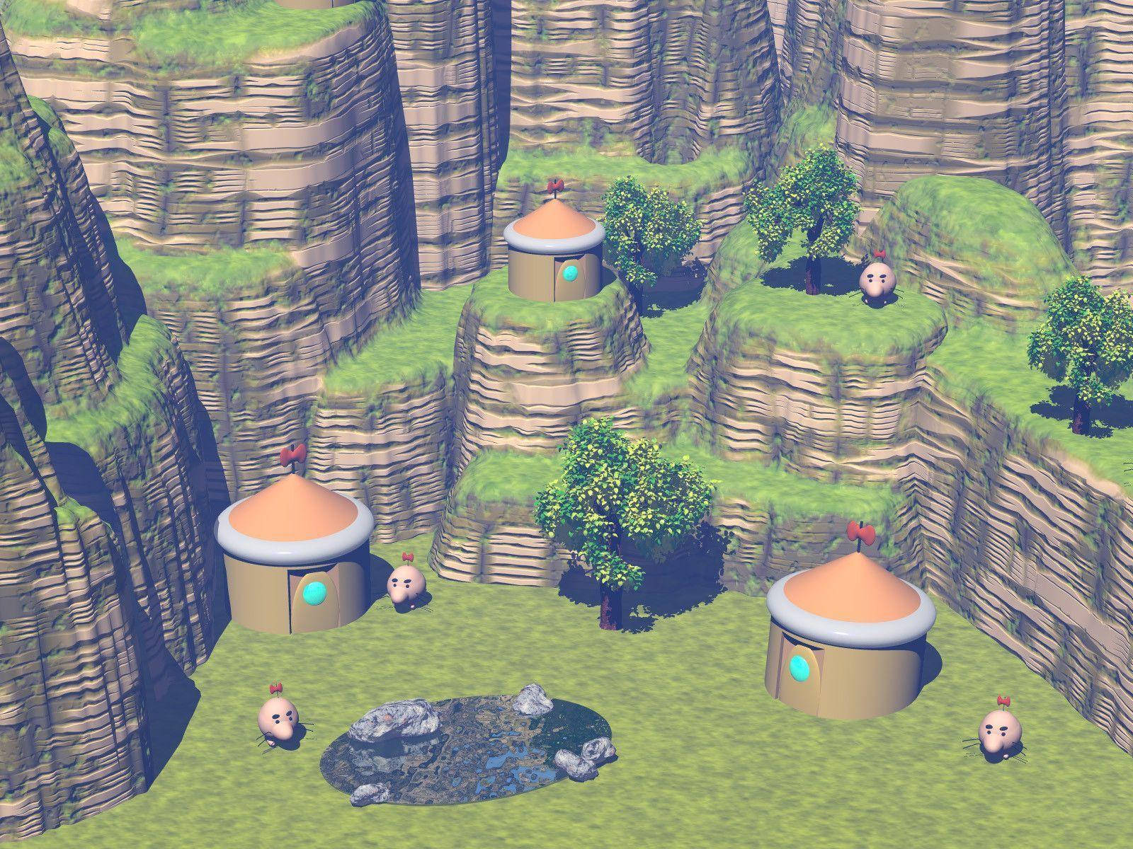 Earthbound 3d Village In Day Time