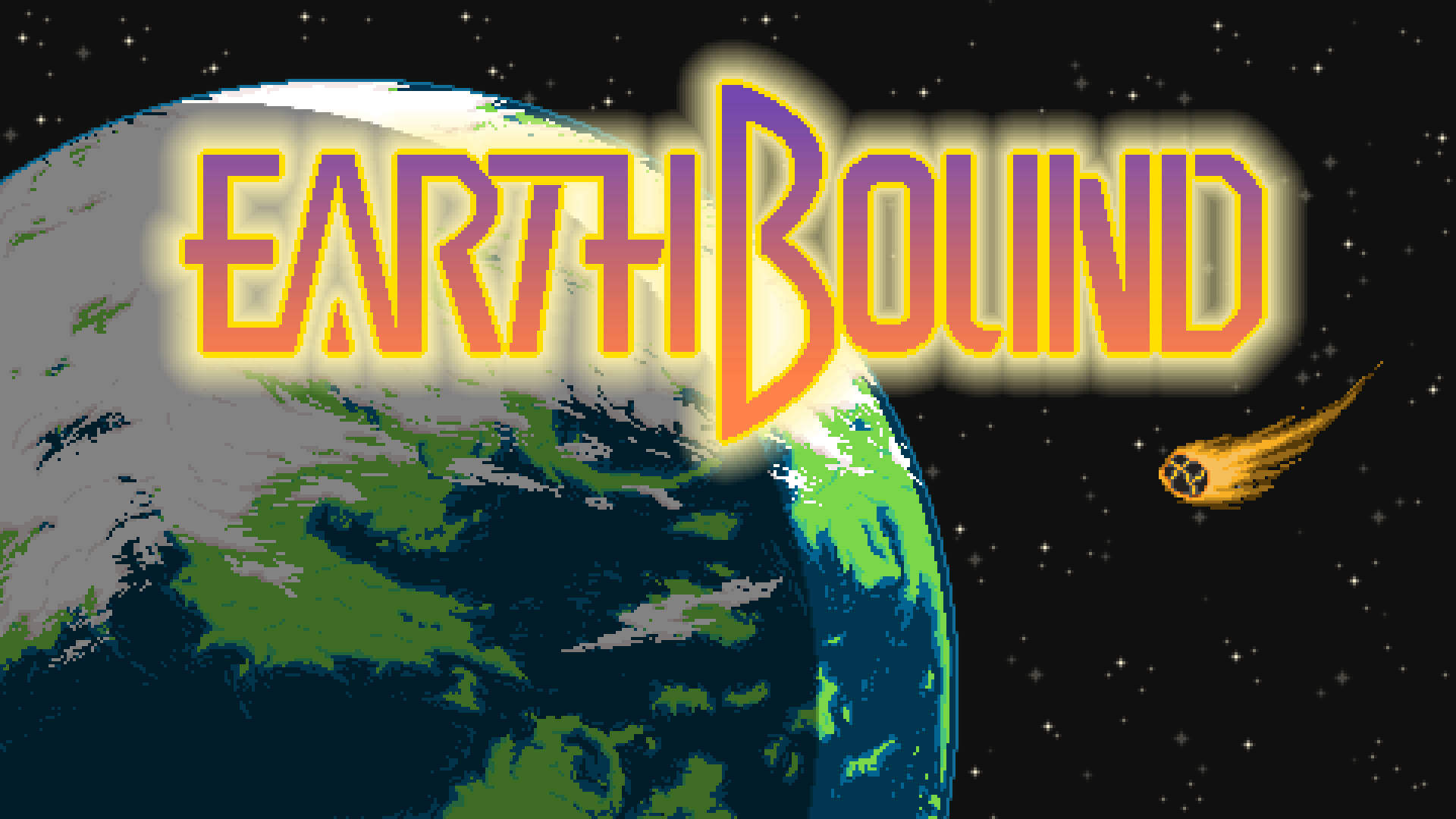 Earthbound Planet Earth And Comet Poster Wallpaper