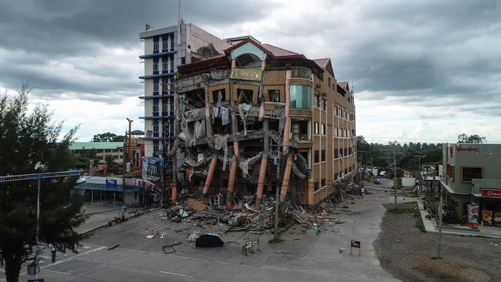A Building That Has Been Destroyed By An Earthquake