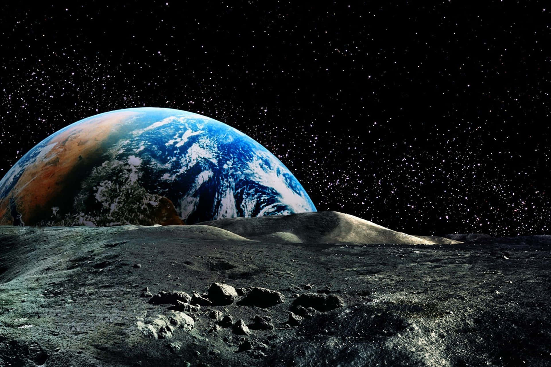 Earthrise_ From_ Moon_ Surface Wallpaper