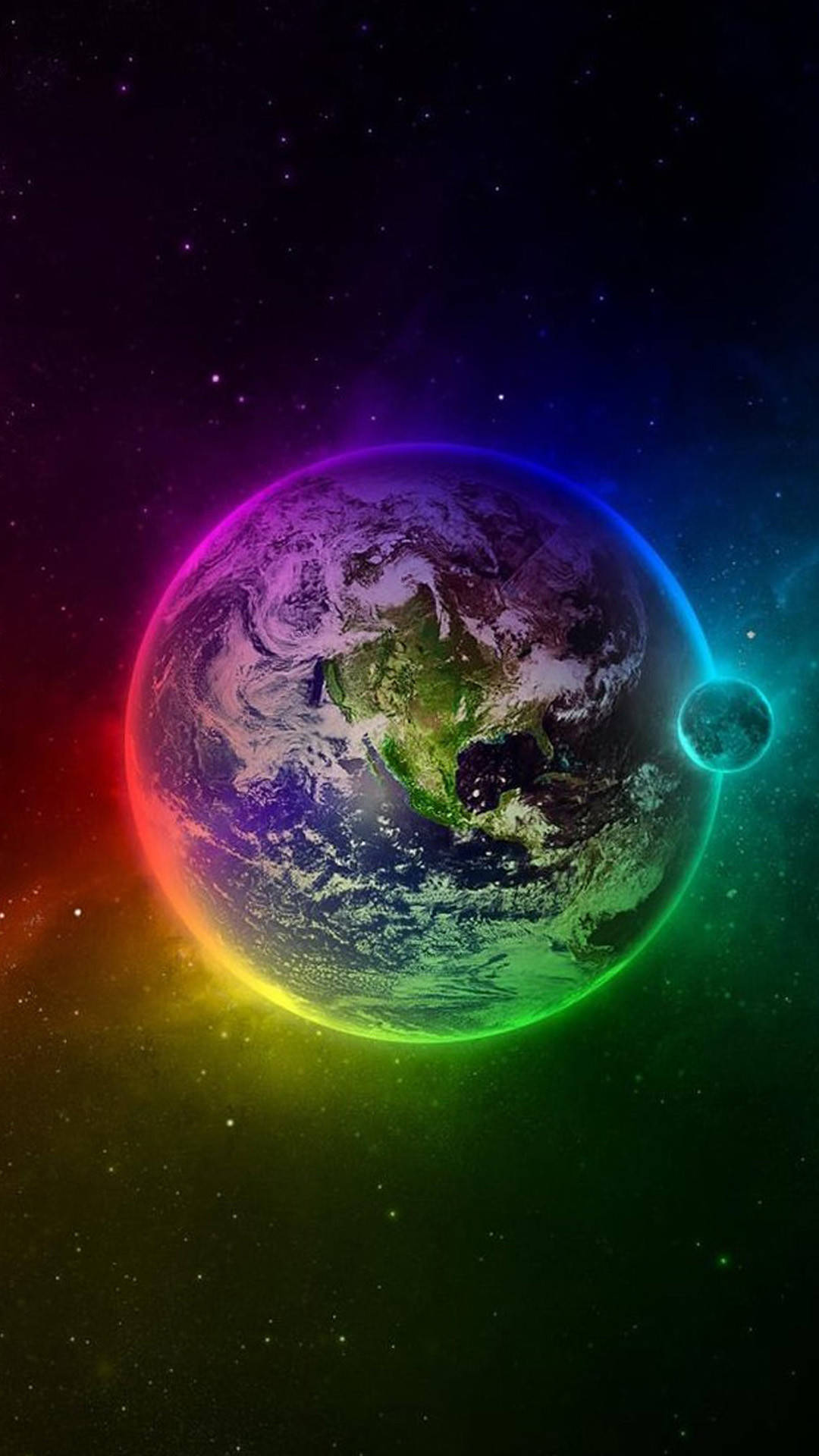 Earth’s Rainbow Galaxy Glow Wallpaper