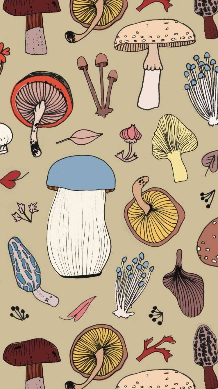 Earthy Mushroom Æstetisk Wallpaper