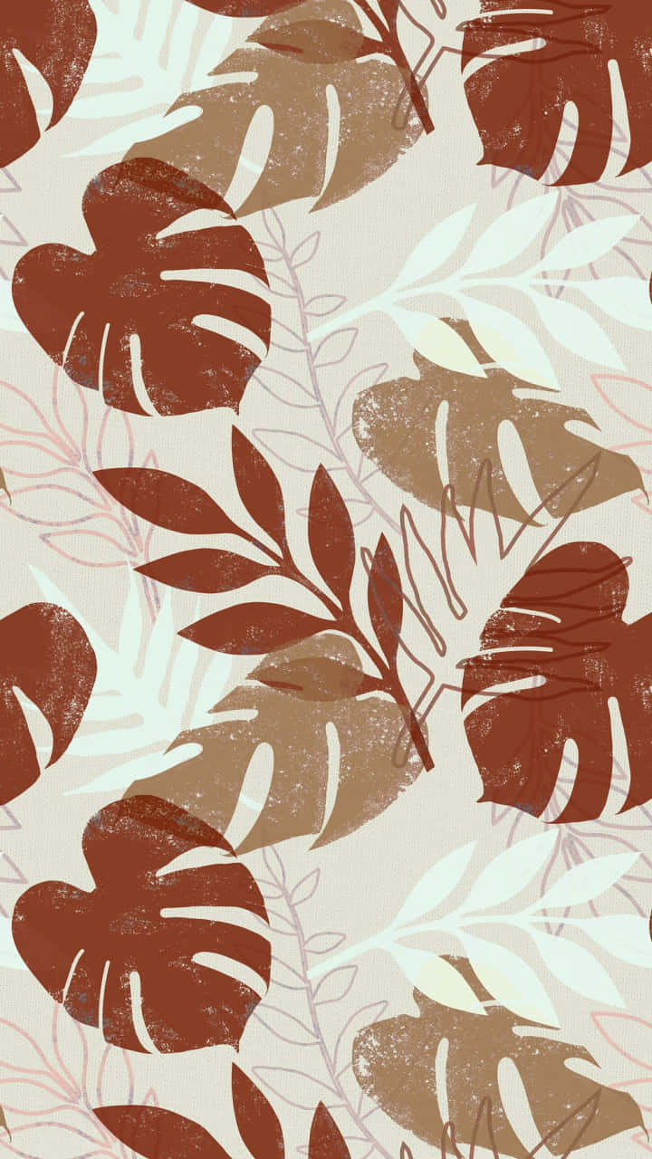 Earthy Tropical Leaf Pattern.jpg Wallpaper