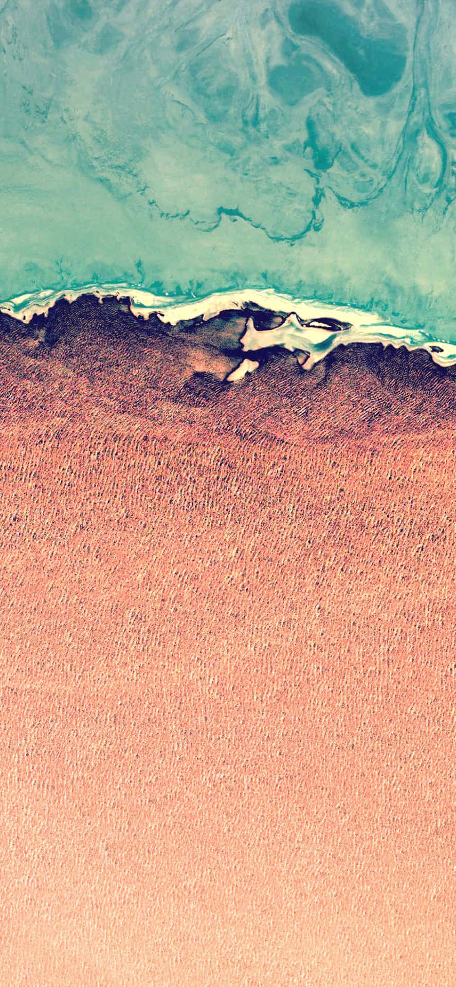 Earthy Watercolor Beach Aerial Wallpaper
