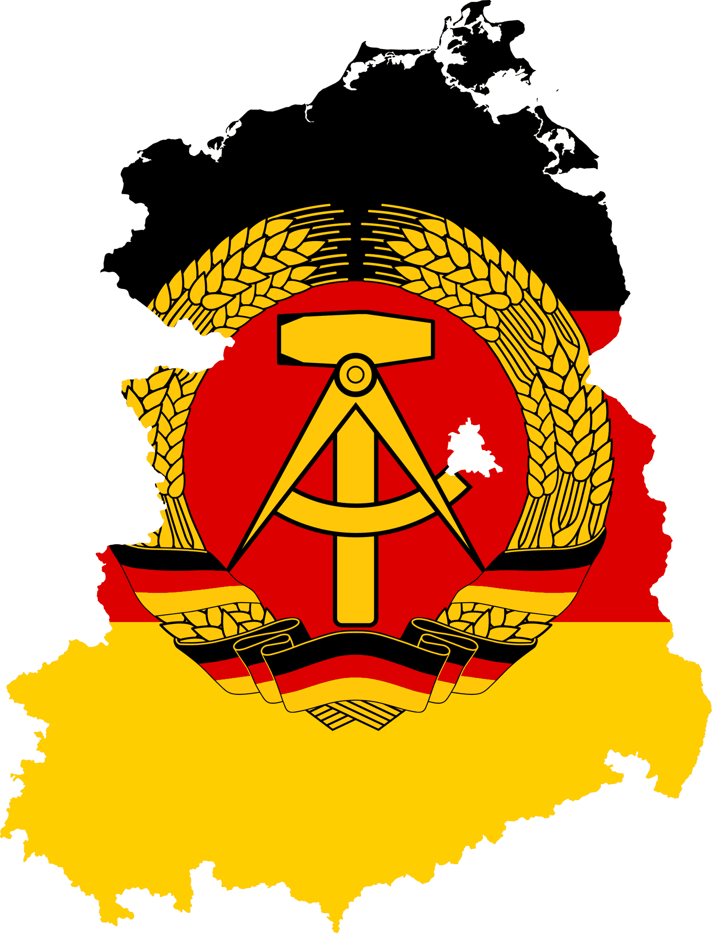 East Germany Emblemon Map PNG