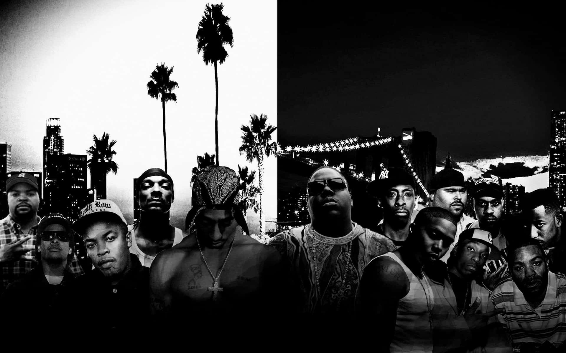 East West Coast Rap Legends Wallpaper