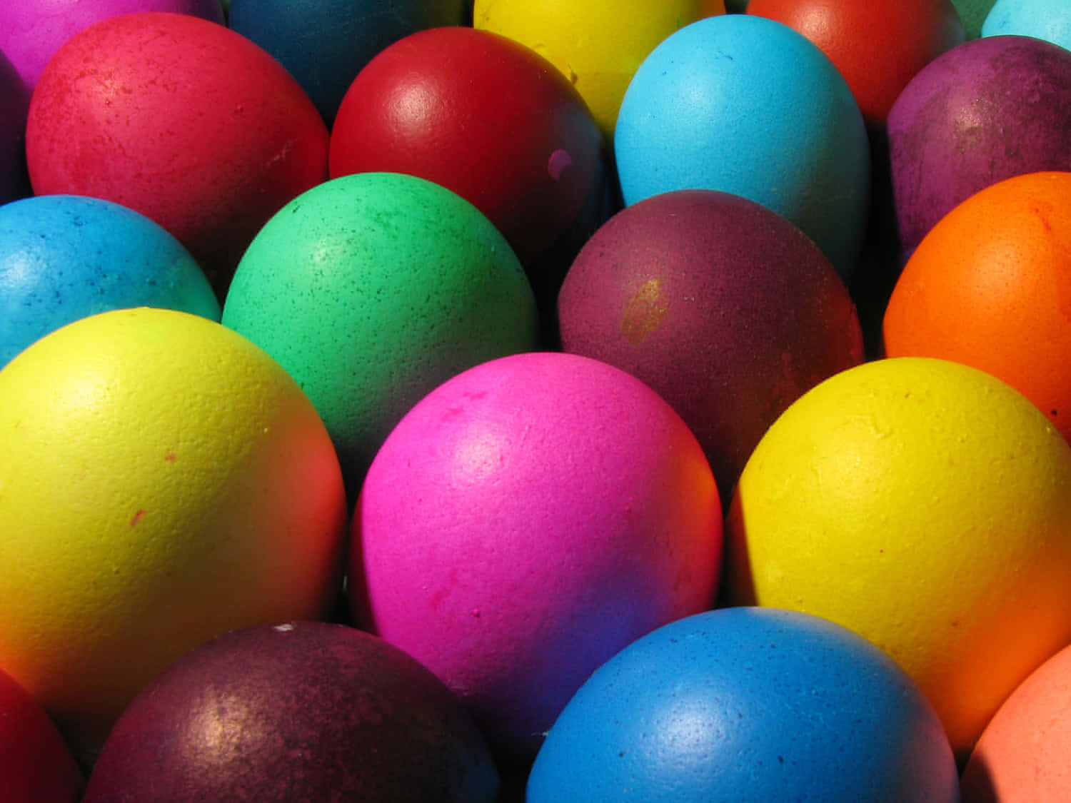 Painted Gleaming Easter Eggs Background