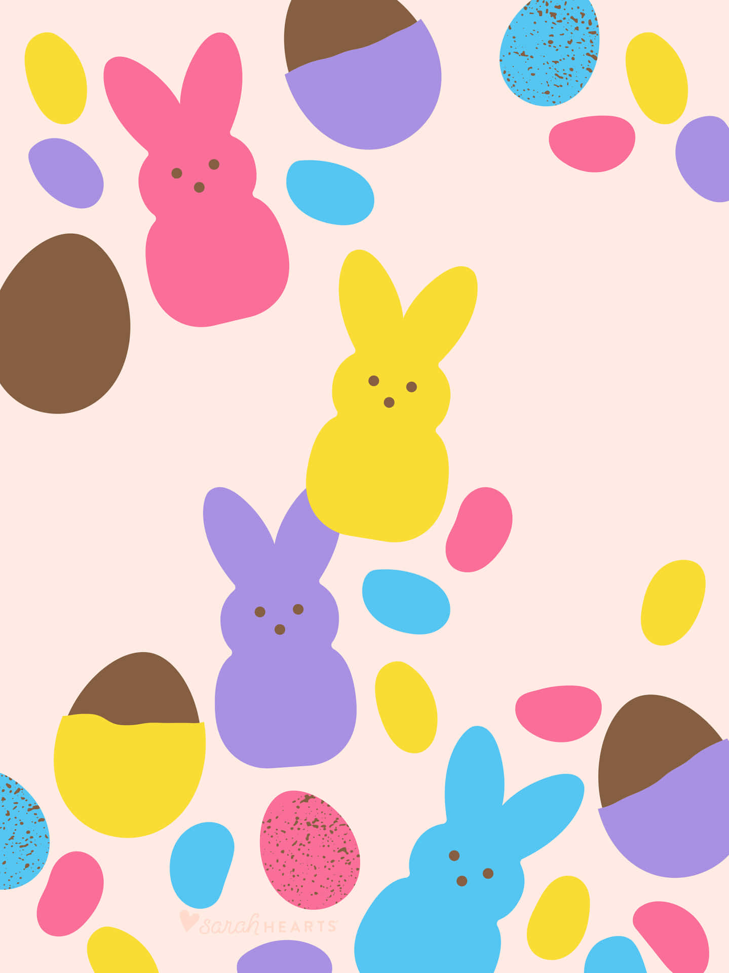 Download Purple Pink Easter Eggs And Bunnies Background  Wallpaperscom