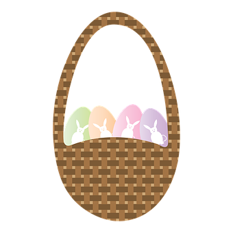 Easter Basket Egg Design PNG