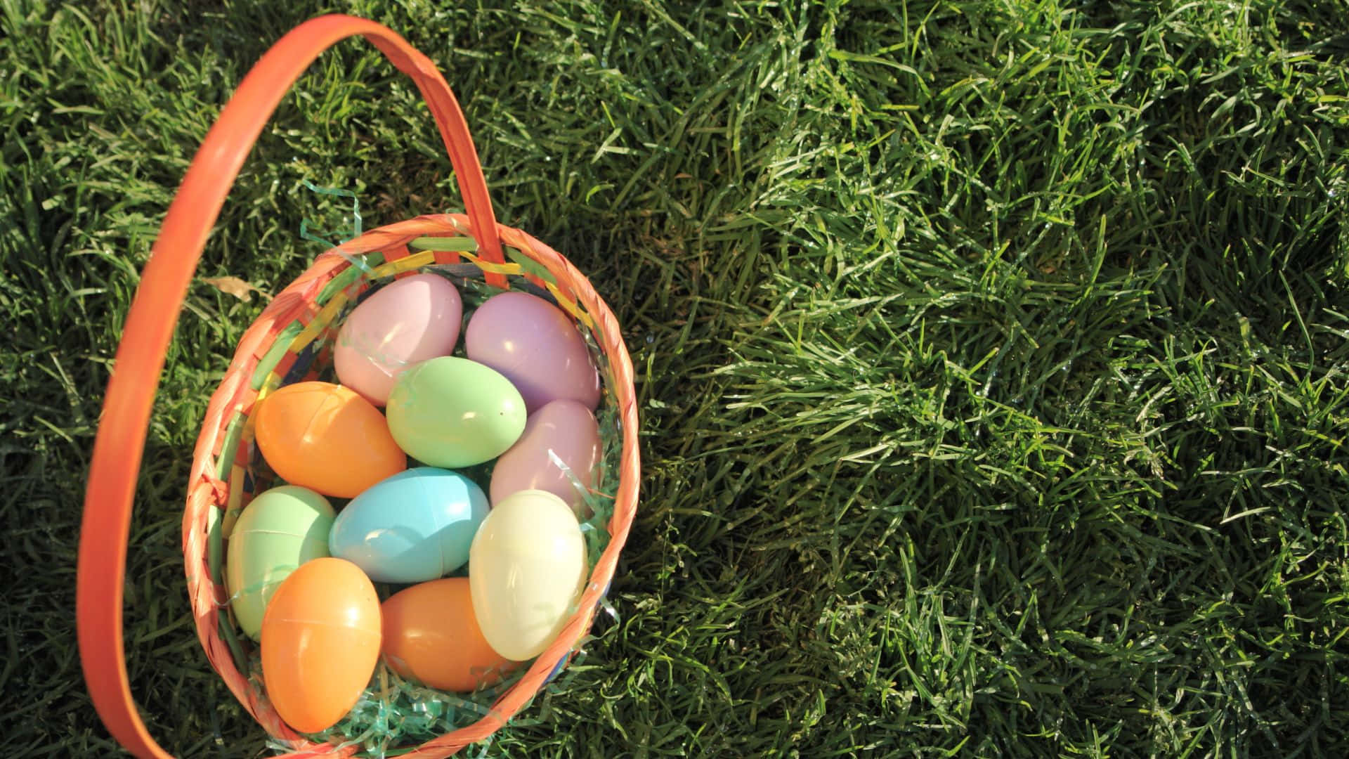 Enjoy a bountiful Easter with this delightful Easter basket Wallpaper