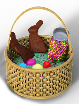 Easter Basketwith Chocolateand Candy PNG