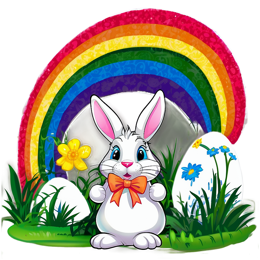 Easter Bunny And Rainbow Png 81 PNG