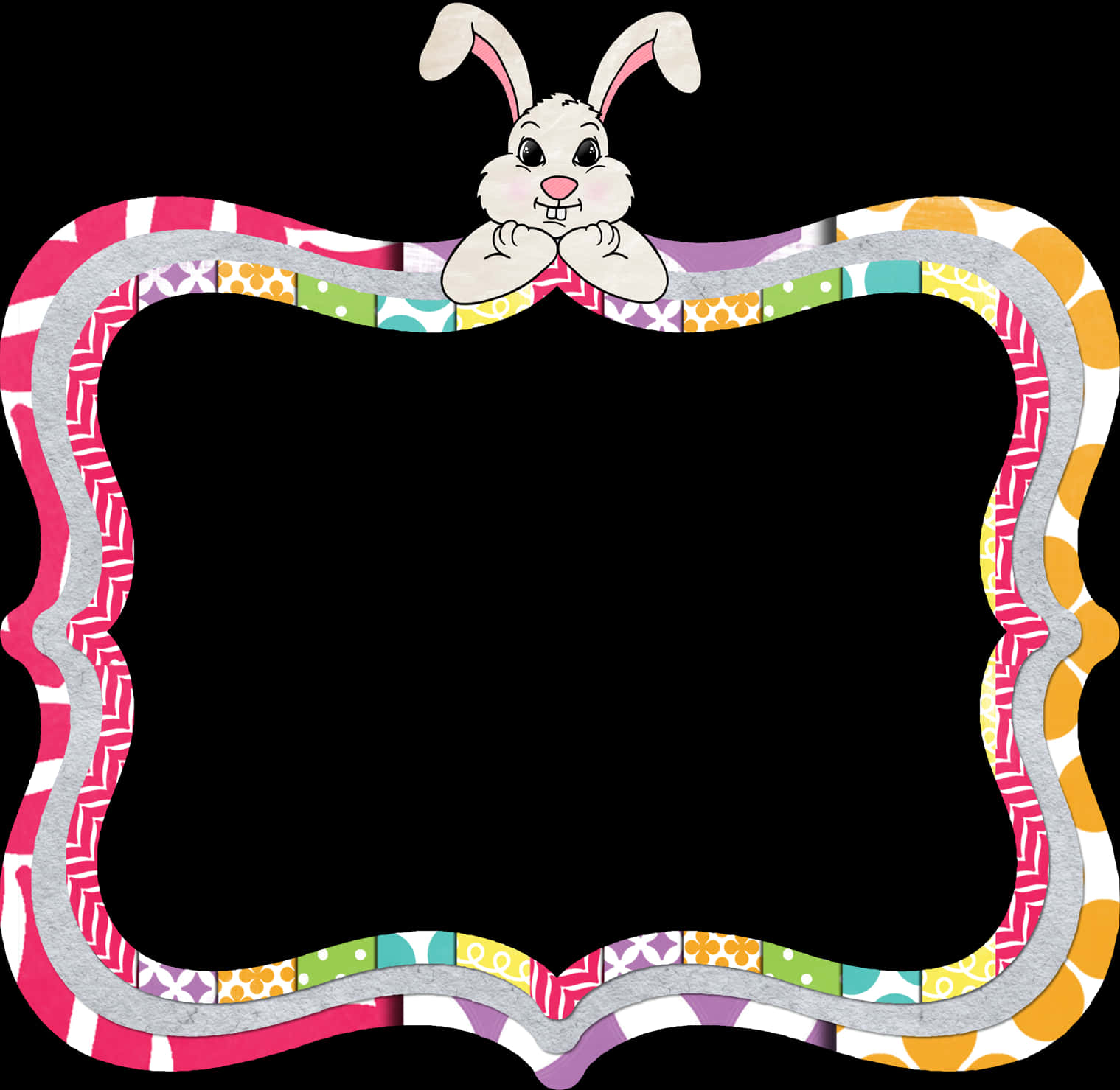 Easter Bunny Decorative Border Frame PNG