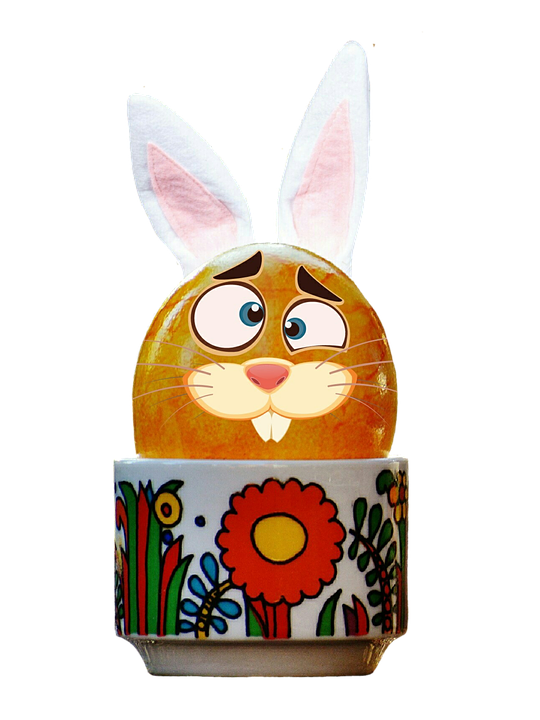 Easter Bunny Egg Cup Decoration PNG