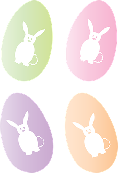 Easter Bunny Eggs Graphic PNG