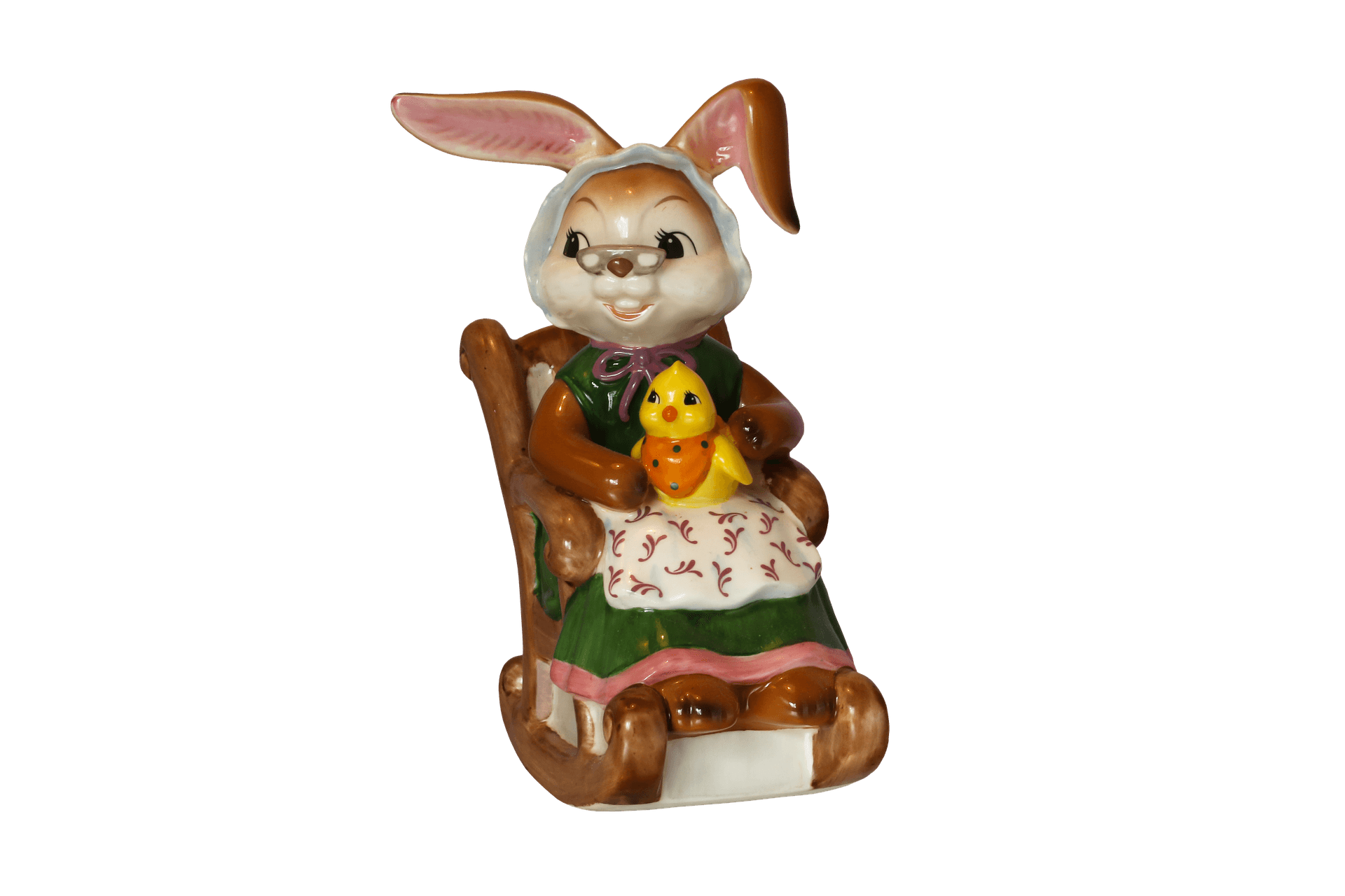 Easter Bunny Figurine With Chick PNG