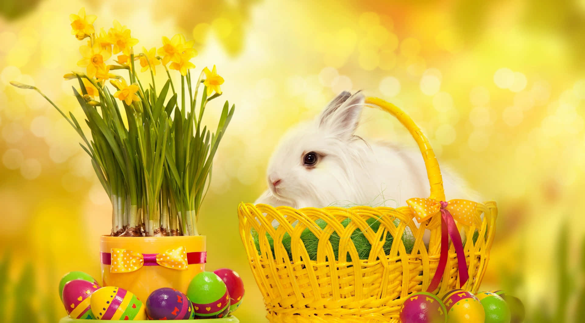 Easter Bunny Hopping On A Serene Spring Morning