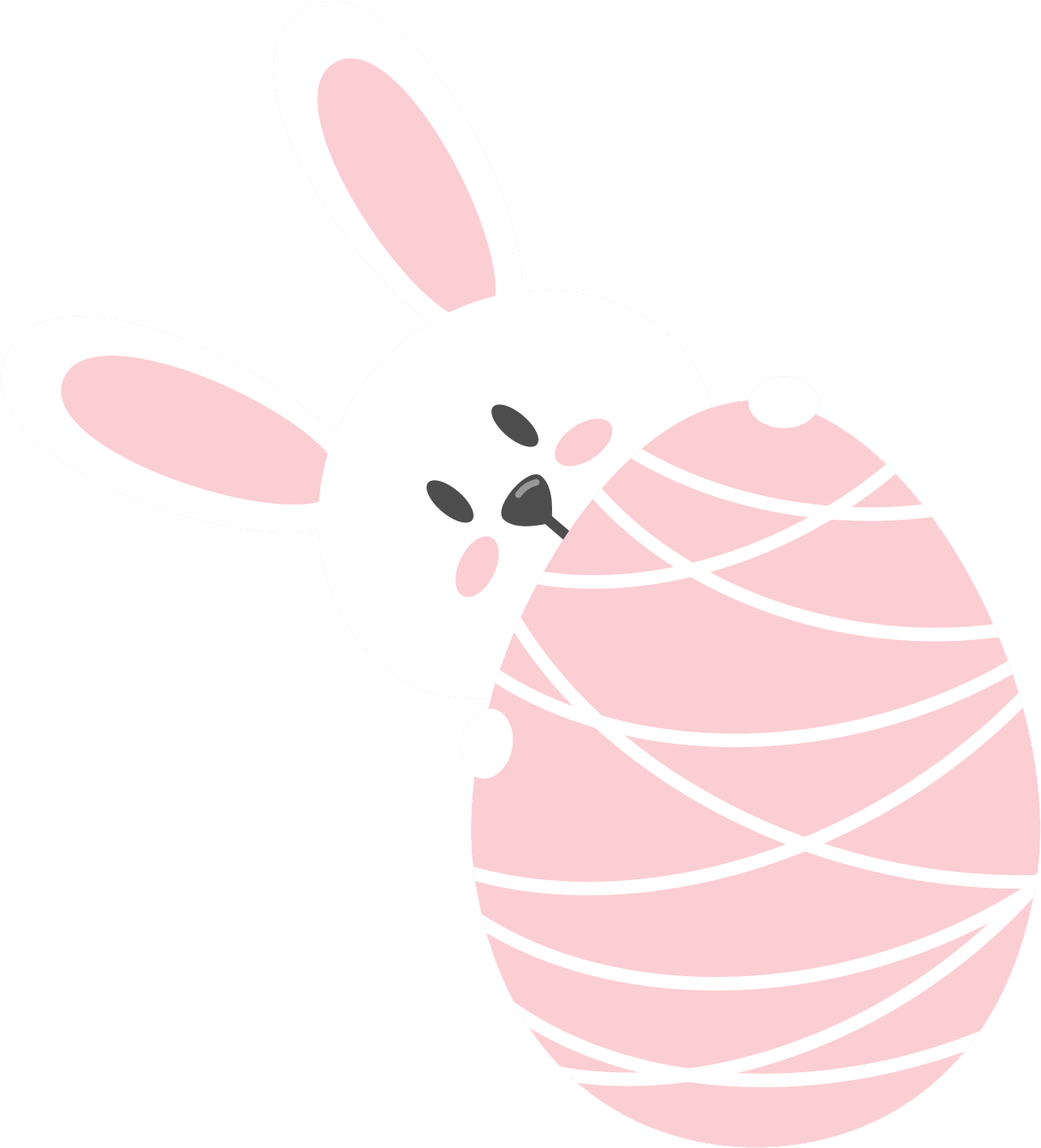 Easter Bunny Hugging Egg.png PNG