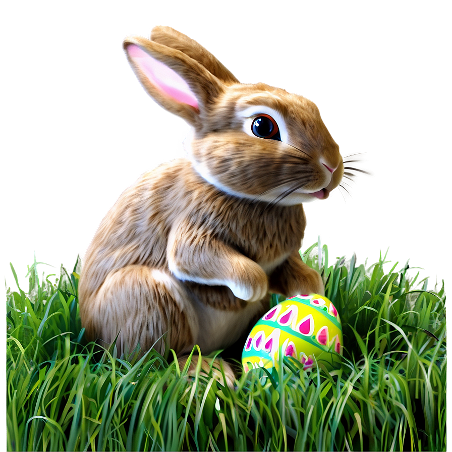 Easter Bunny In Grass Png 05232024 PNG