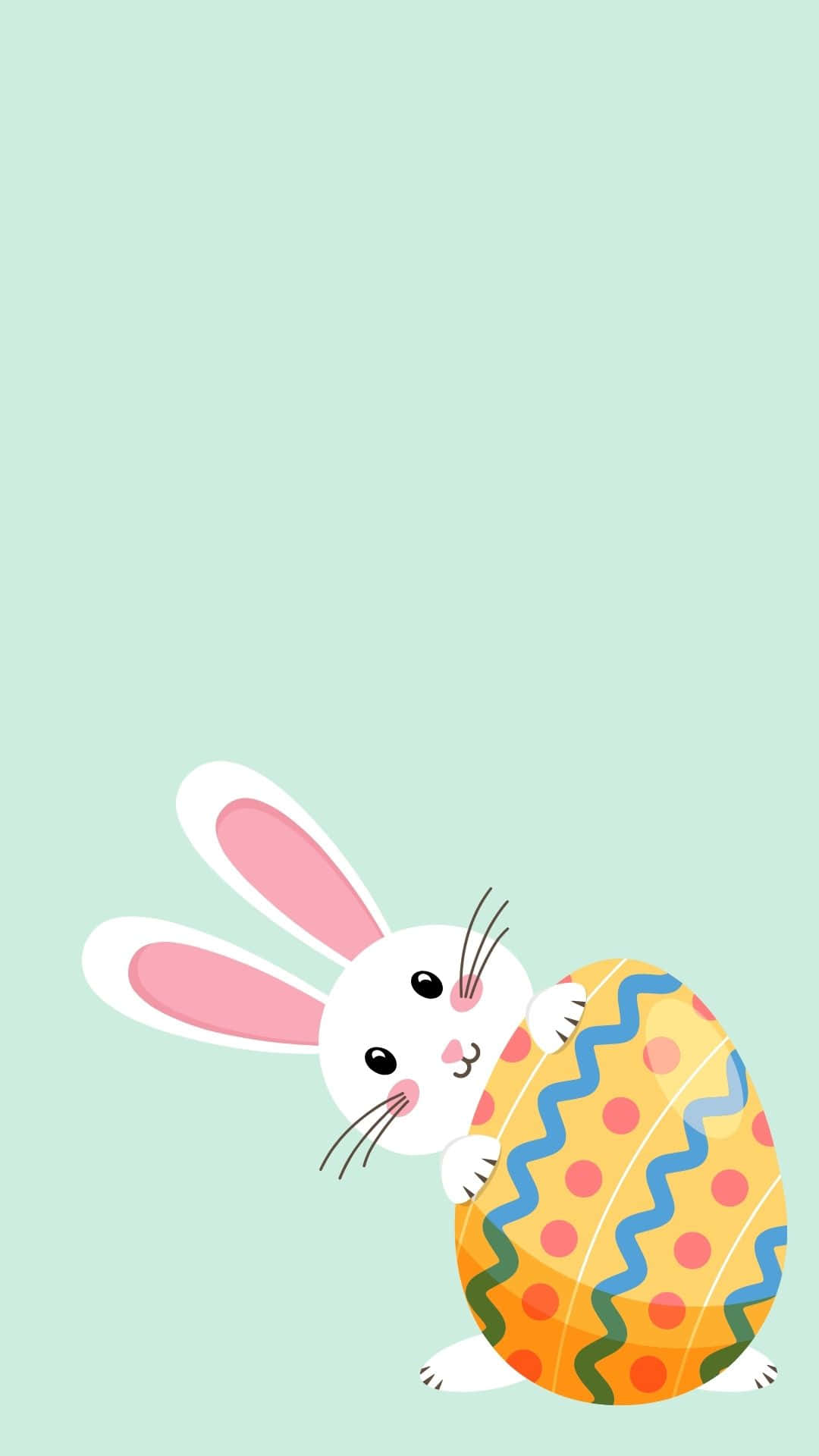 A Cute Easter Bunny Visiting a Garden Wallpaper