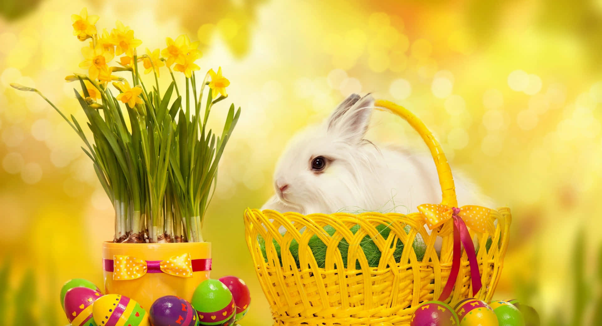"Colorful Easter Bunny Celebrating Holiday Spirit."