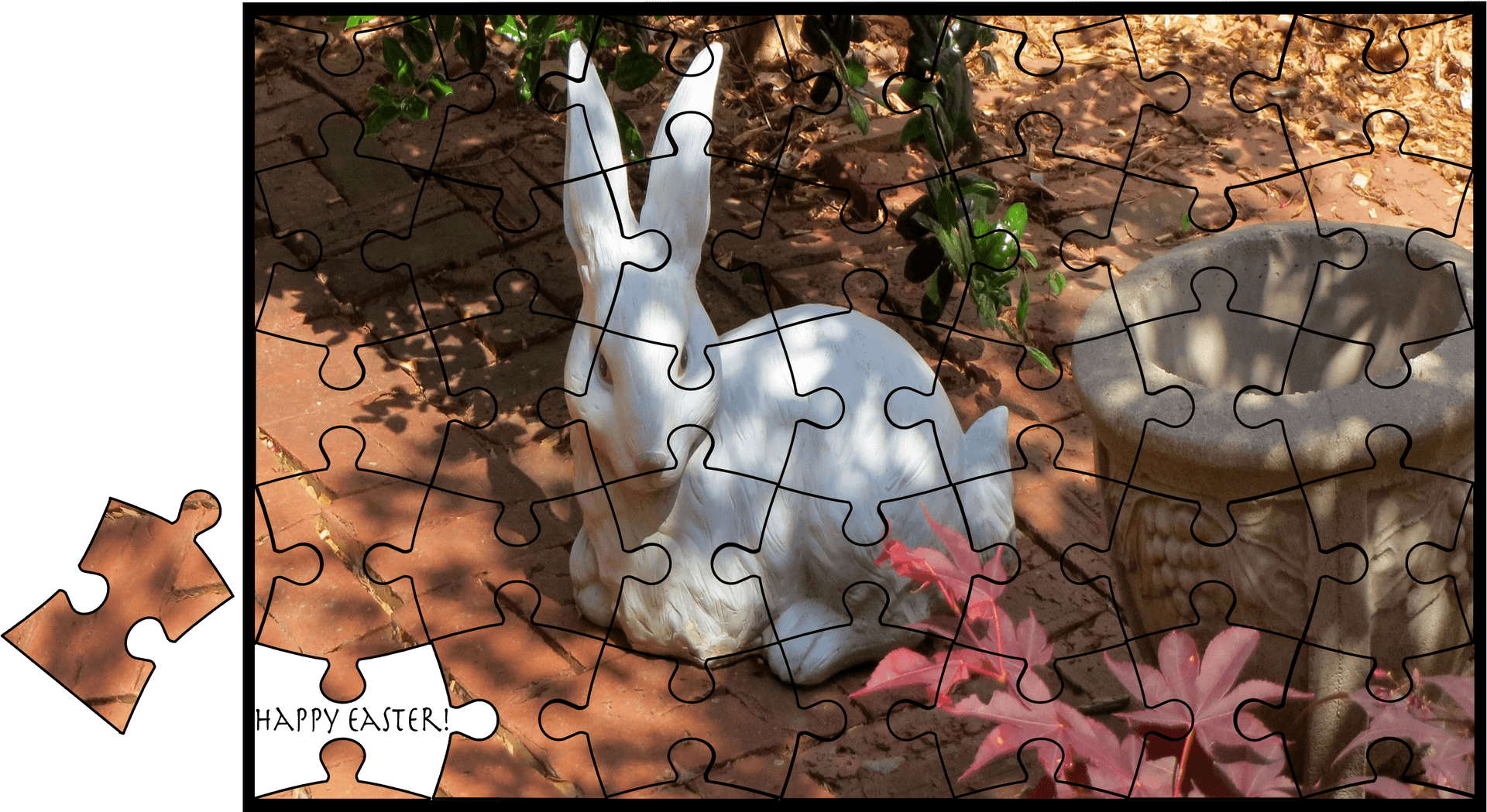 Easter Bunny Puzzle Unfinished PNG