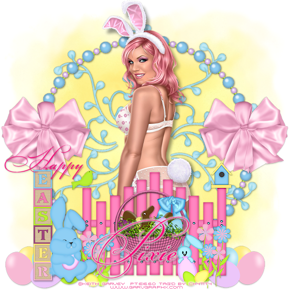 Easter Bunny Themed Pinup Girl PNG